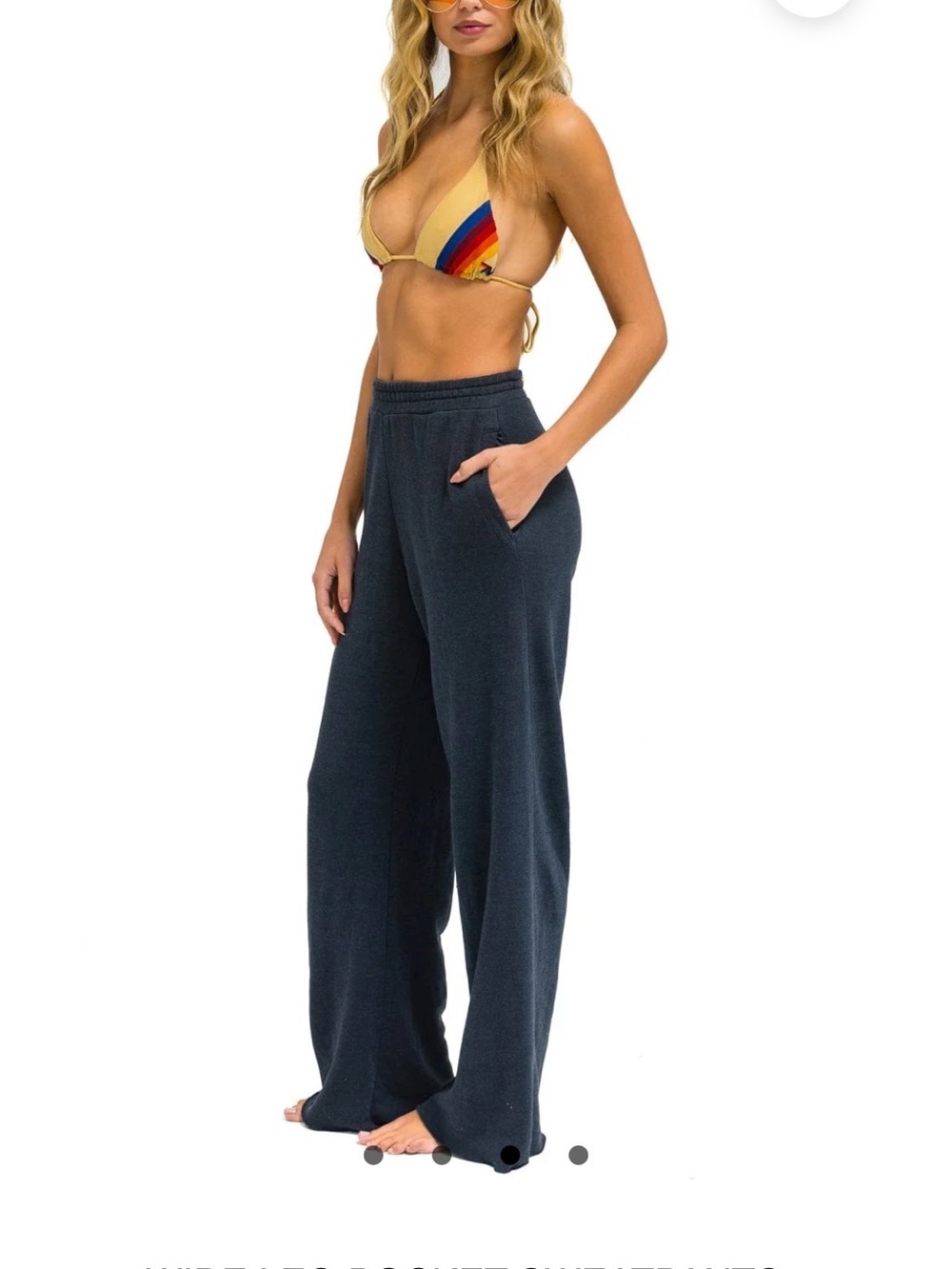 Aviator Nation Charcoal Wide-Leg Sweatpants